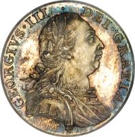 obverse of 1 Shilling - George III (1787 - 1798) coin with KM# 607 from United Kingdom. Inscription: GEORGIVS · III · DEI · GRATIA ·