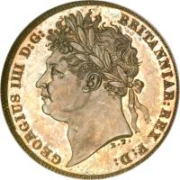 obverse of 6 Pence - George IV (1821) coin with KM# 678 from United Kingdom. Inscription: GEORGIUS D: G: BRITANNIAR: REX F : D : B.P.
