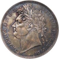 United Kingdom coin 1/2 Crown - George IV (1823 - 1824) obverse obverse of 1/2 Crown - George IV (1823 - 1824) coin with KM# 688 from United Kingdom. Inscription: GEORGIUS IIII D:G: BRITANNIAR: REX F: D: