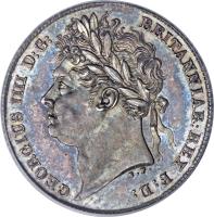 United Kingdom coin 6 Pence - George IV (1824 - 1826) obverse obverse of 6 Pence - George IV (1824 - 1826) coin with KM# 691 from United Kingdom. Inscription: GEORGIUS IIII D: G: BRITANNIAR: REX F : D :