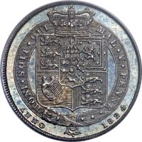 United Kingdom coin 6 Pence - George IV (1824 - 1826) reverse reverse of 6 Pence - George IV (1824 - 1826) coin with KM# 691 from United Kingdom. Inscription: HONI · SOIT · QUI MAL · Y · PENSE · · · ANNO 1824