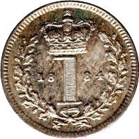 United Kingdom coin 1 Penny - Victoria - Maundy Coinage; 1'st Portrait (1838 - 1887) reverse reverse of 1 Penny - Victoria - Maundy Coinage; 1'st Portrait (1838 - 1887) coin with KM# 727 from United Kingdom. Inscription: 18 1 69