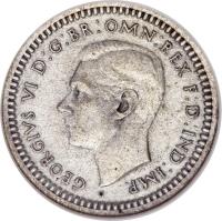 obverse of 1 Penny - George VI - Maundy Coinage (1937 - 1946) coin with KM# 846 from United Kingdom. Inscription: GEORGIVS VI D:G:BR:OMN:REX F:D:IND:IMP.