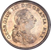 United Kingdom coin 1 Dollar - George III - Bank Token (1804) obverse obverse of 1 Dollar - George III - Bank Token (1804) coin with KM# Tn1 from United Kingdom. Inscription: GEORGIUS III DEI GRATIA REX.