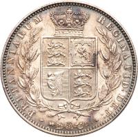 United Kingdom coin 1/2 Crown - Victoria - 1'st Portrait (1839 - 1864) reverse reverse of 1/2 Crown - Victoria - 1'st Portrait (1839 - 1864) coin with KM# 740 from United Kingdom. Inscription: BRITANNIARUM REGINA FID:DEF: