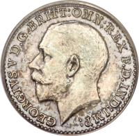 obverse of 2 Pence - George V - Maundy Coinage (1911 - 1920) coin with KM# 812 from United Kingdom. Inscription: GEORGIVS V D.G:BRITT: OMN: REX F.D.IND:IMP: