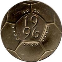 United Kingdom coin 2 Pounds - Elizabeth II - Football - 3'rd Portrait (1996) reverse reverse of 2 Pounds - Elizabeth II - Football - 3'rd Portrait (1996) coin with KM# 973 from United Kingdom. Inscription: 19 96