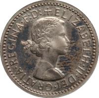 obverse of 4 Pence - Elizabeth II - Maundy Coinage; 1'st Portrait (1954 - 2012) coin with KM# 902 from United Kingdom. Inscription: + ELIZABETH · II · DEI · GRATIA · REGINA · F:D: