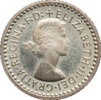 obverse of 1 Penny - Elizabeth II - Maundy Coinage; 1'st Portrait (1954 - 2012) coin with KM# 898 from United Kingdom. Inscription: + ELIZABETH · II · DEI · GRATIA · REGINA · F:D: