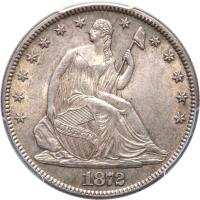 United States coin 1/2 Dollar - Seated Liberty Half Dollar; Without date arrows; With drapery (1866 - 1873) obverse obverse of 1/2 Dollar - Seated Liberty Half Dollar; Without date arrows; With drapery (1866 - 1873) coin with KM# 99 from United States.