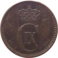 Denmark coin 1 Øre - Christian IX (1874 - 1904) obverse obverse of 1 Øre - Christian IX (1874 - 1904) coin with KM# 792 from Denmark. Inscription: C IX 1875
