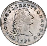United States coin 1 Dollar - Flowing Hair Dollar (1794 - 1795) obverse obverse of 1 Dollar - Flowing Hair Dollar (1794 - 1795) coin with KM# 17 from United States.