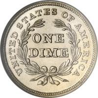 reverse of 1 Dime - Seated Liberty Dime; Without stars; With date arrows (1837 - 1838) coin with KM# 61 from United States. Inscription: UNITED STATES OF AMERICA ONE DIME