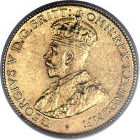 obverse of 6 Pence - George V (1920 - 1936) coin with KM# 11b from British West Africa. Inscription: · GEORGIVS V D.G.BRITT: OMN:REX F.D.IND:IMP:
