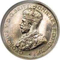 obverse of 6 Pence - George V (1913 - 1919) coin with KM# 11 from British West Africa. Inscription: GEORGIVS V D.G.BRITT: OMN:REX F.D.IND:IMP: · B.M.