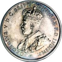 obverse of 2 Shillings - George V (1913 - 1920) coin with KM# 13 from British West Africa. Inscription: · GEORGIVS V D.G.BRITT: OMN:REX F.D.IND:IMP: