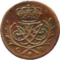 Denmark coin 1/2 Skilling Danske - Frederik IV (1719) obverse obverse of 1/2 Skilling Danske - Frederik IV (1719) coin with KM# 512 from Denmark. Inscription: C W