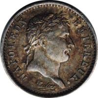 France coin 1/4 Franc - Napoleon I (1807 - 1808) obverse obverse of 1/4 Franc - Napoleon I (1807 - 1808) coin with KM# 678 from France. Inscription: NAPOLEON EMPEREUR.
