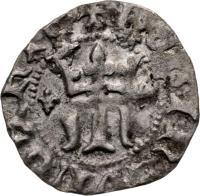 Hungary coin 1 Denar - Maria (1383) reverse reverse of 1 Denar - Maria (1383) coin with EH# 442 from Hungary. Inscription: REGINE hVNGARIE +