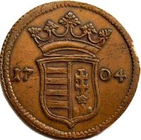 obverse of 10 Poltura - Francis II Rákóczi - Insurgent Coinage (1704 - 1707) coin with KM# 264 from Hungary. Inscription: 17 05 C M