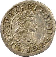 Hungary coin 3 Krajczár - Leopold I (1661 - 1696) obverse obverse of 3 Krajczár - Leopold I (1661 - 1696) coin with KM# 163 from Hungary.