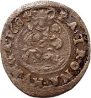 Hungary coin 1 Denar - Leopold I (1662 - 1696) reverse reverse of 1 Denar - Leopold I (1662 - 1696) coin with KM# 174 from Hungary. Inscription: PATRONA. HVNGA.
