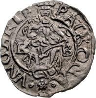 Hungary coin 1 Denar - Maximillian II (1575 - 1578) reverse reverse of 1 Denar - Maximillian II (1575 - 1578) coin with EH# 767 from Hungary. Inscription: PATRONA · · VNGARIE