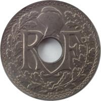 France coin 5 Centimes (1914 - 1920) obverse obverse of 5 Centimes (1914 - 1920) coin with KM# 865 from France. Inscription: R F