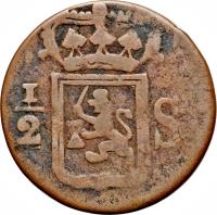 Netherlands East Indies coin 1/2 Stuiver - Willem I - Sumatra (1820 - 1826) obverse obverse of 1/2 Stuiver - Willem I - Sumatra (1820 - 1826) coin with KM# 284 from Netherlands East Indies. Inscription: 1/2 S