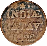 reverse of 1/2 Stuiver - Willem I - Sumatra (1820 - 1826) coin with KM# 284 from Netherlands East Indies. Inscription: INDIÆ BATAV: 1822