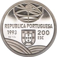 Portugal coin 200 Escudos - Espingarda (1993) obverse obverse of 200 Escudos - Espingarda (1993) coin with KM# 666c from Portugal. Inscription: 1993 200