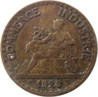 France coin 50 Centimes - Chambres de Commerce (1920 - 1929) obverse obverse of 50 Centimes - Chambres de Commerce (1920 - 1929) coin with KM# 884 from France. Inscription: COMMERCE INDUSTRIE 1922 DOMARD INV
