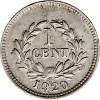 Sarawak coin 1 Cent - Charles Vyner Brooke (1920) reverse reverse of 1 Cent - Charles Vyner Brooke (1920) coin with KM# 12 from Sarawak. Inscription: 1 CENT 1920