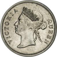 obverse of 50 Cents - Victoria (1886 - 1901) coin with KM# 13 from Straits Settlements. Inscription: VICTORIA QUEEN