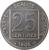 reverse of 25 Centimes (1903 - 1904) coin with KM# 855 from France. Inscription: LIBERTÉ ÉGALITÉ FRATERNITÉ 25 CENTIMES 1903