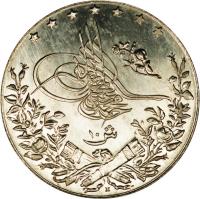 obverse of 10 Qirsh - Mehmed V Reshad (1910 - 1913) coin with KM# 309 from Egypt.