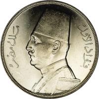 obverse of 20 Piastres - Fuad I (1929 - 1933) coin with KM# 352 from Egypt.