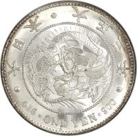 Japan coin 1 Yen - Taishō (1914) obverse obverse of 1 Yen - Taishō (1914) coin with Y# 38 from Japan. Inscription: 年 三 正 大 · 本 日 大 · · 416 · ONE YEN · 900 ·