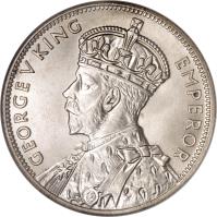 obverse of 1 Florin - George V - Victoria and Melbourne (1934) coin with KM# 33 from Australia. Inscription: GEORGE V KING EMPEROR